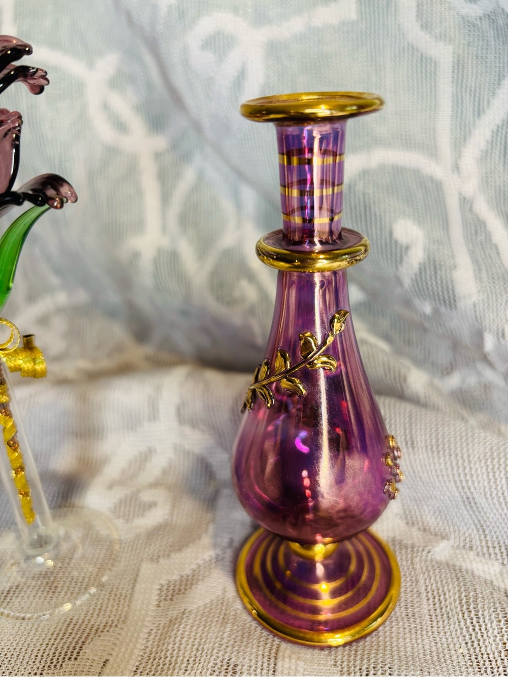 Egyptian Crystal Flowers & Vase - Picture 7 of 7